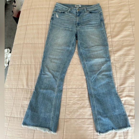 Paige light wash denim. Size 26. Mid rise. Cropped ankle flare - Picture 3 of 3